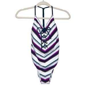 ABERCROMBIE & FITCH One-Piece Striped Swimsuit. Size Small